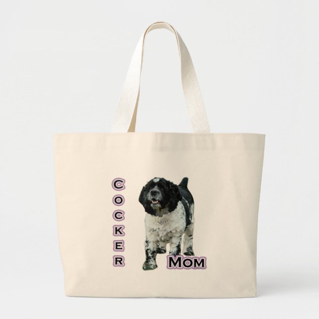 Grand Tote Bag Parti Cocker Spaniel Maman; Maman de Cocker Spanie (Devant)