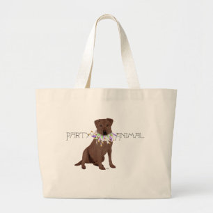 Grand Tote Bag Parti Retriever du Labrador Chocolat