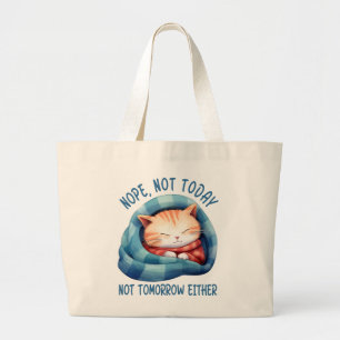 Grand Tote Bag Pas aujourd'hui, pas demain - Introververted Humou