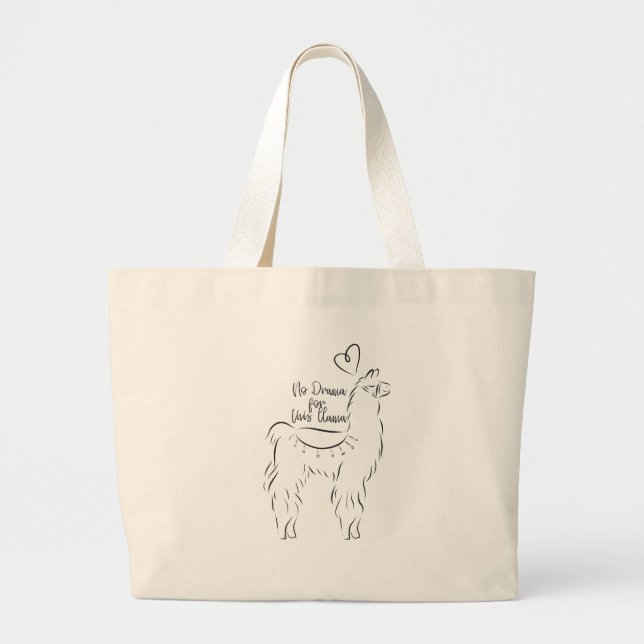Grand Tote Bag Pas de drame pour ce lama (Devant)
