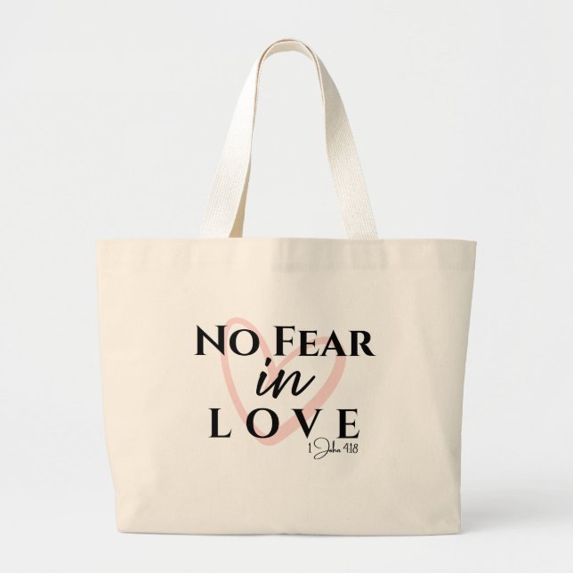 Grand Tote Bag Pas de Peur dans l'Amour (Devant)