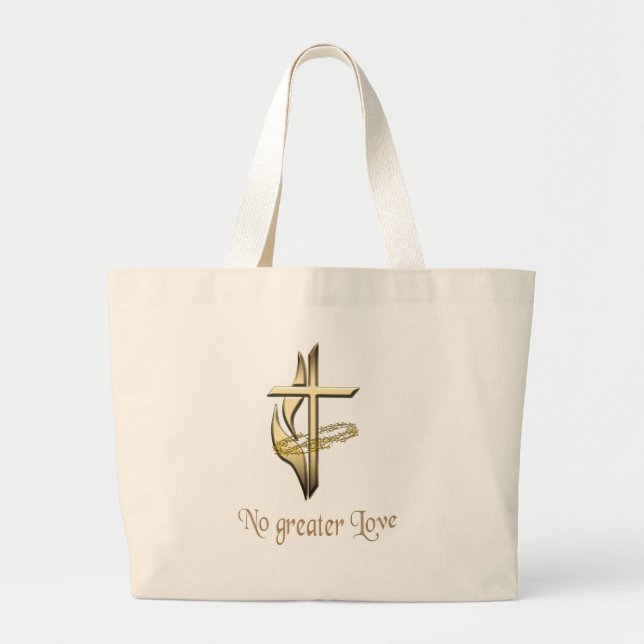 Grand Tote Bag Pas de plus grande croix d'amour (Devant)