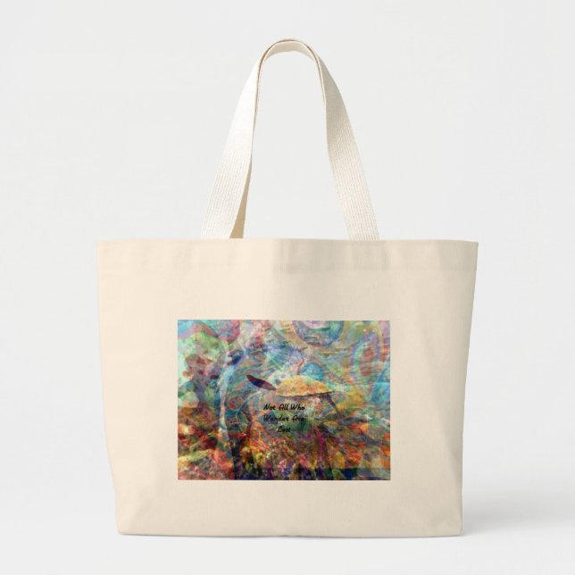 Grand Tote Bag Pas Tous Ceux Qui Verraient Des Citations Inspirat (Devant)