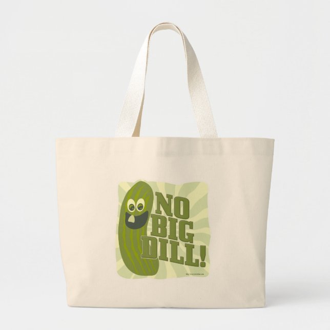 Grand Tote Bag Pas un gros dill Pickle Amusant Humour Art (Devant)