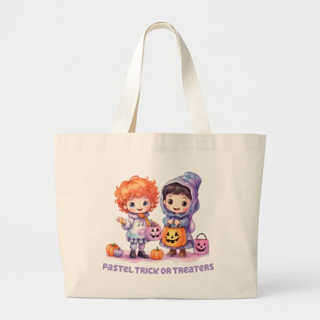 Grand Tote Bag Pastel Trick ou Traitements (Devant)