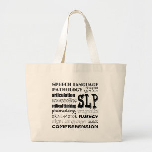 Grand Tote Bag Pathologiste de langue de la parole