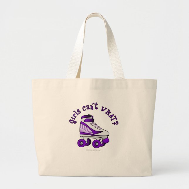 Grand Tote Bag Patinage de Roller Derby - Purple (Devant)