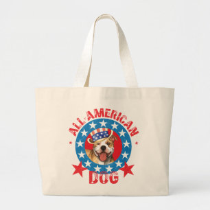 Grand Tote Bag Patriotique Pit Bull Terrier