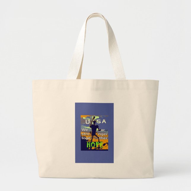 Grand Tote Bag Patriotique USA Hope Graphisme (Devant)