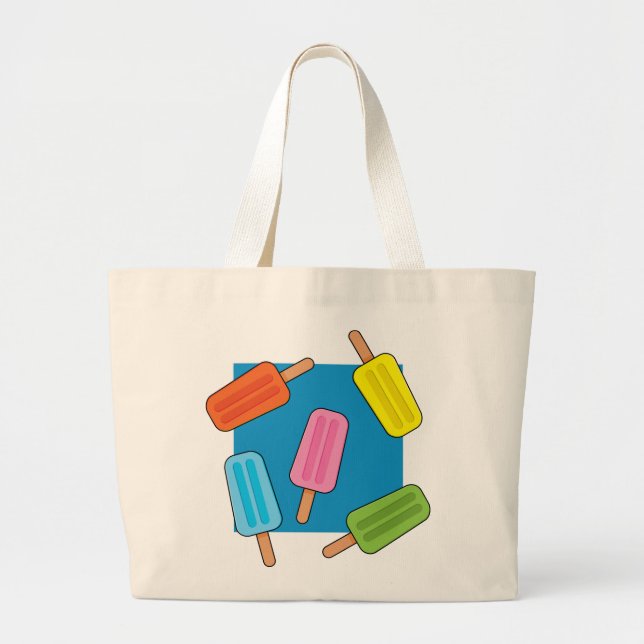 Grand Tote Bag Patters de Popsicles (Devant)