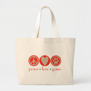 Grand Tote Bag Pattes d'amour de paix