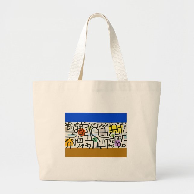 Grand Tote Bag Paul Klee Rich Harbor Expressionnisme abstrait (Devant)
