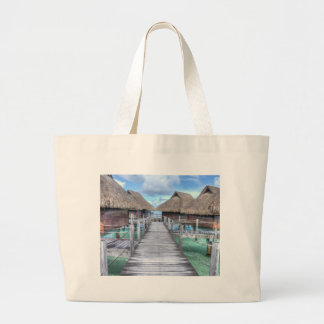 Grand Tote Bag Pavillons rêveurs de Bora Bora Overwater de