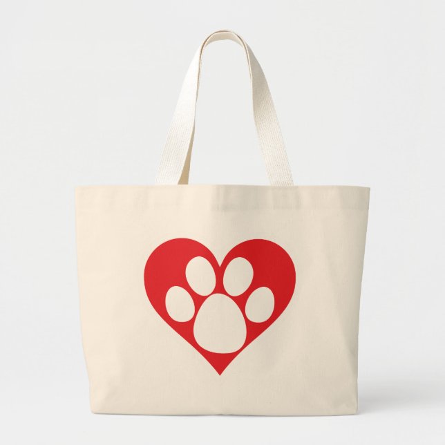 Grand Tote Bag Paw Chien Coeur (Devant)