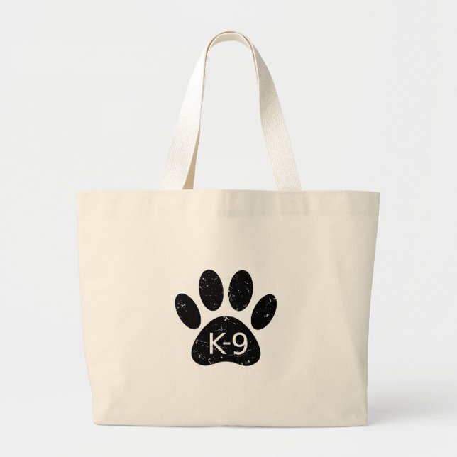 Grand Tote Bag Paw Chien en Perdu Grunge K-9 (Devant)