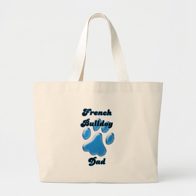 Grand Tote Bag Pawprint bleu papa (Devant)