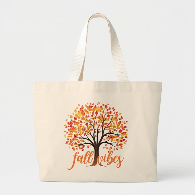 Grand Tote Bag Paysage des Vibes d'automne (Devant)