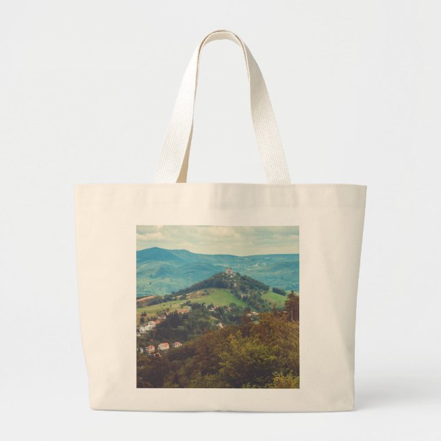 Grand Tote Bag Paysage montagneux romantique (Devant)