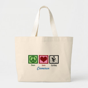 Grand Tote Bag Peace Love Cycling