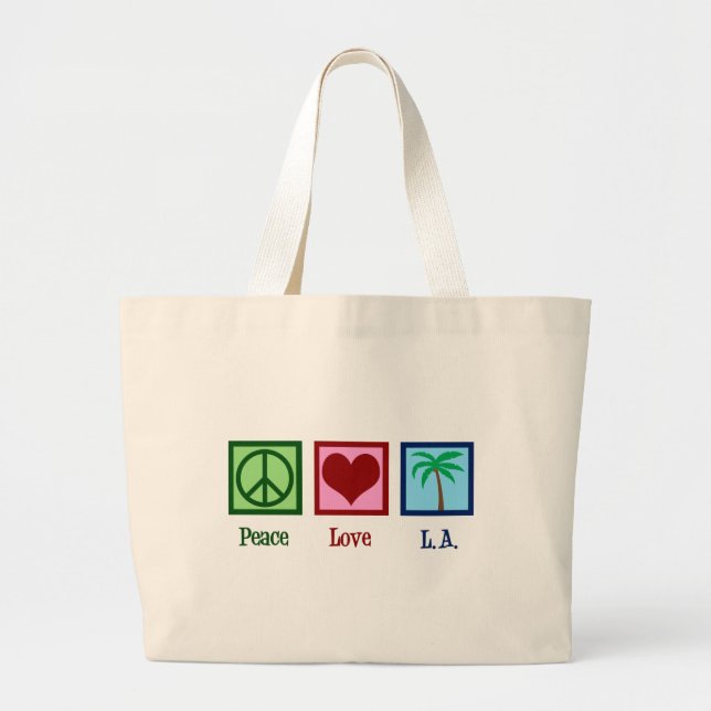 Grand Tote Bag Peace Love L.A. Los Angeles (Devant)