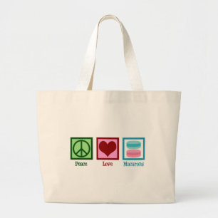 Grand Tote Bag Peace Love Macarons Cute Macaron Bakery