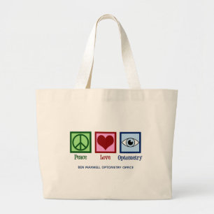 Grand Tote Bag Peace Love Optometry Custom Optometrist