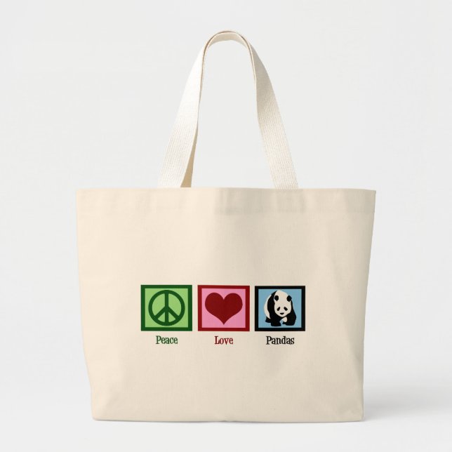 Grand Tote Bag Peace Love Pandas (Devant)