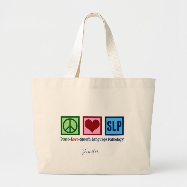Grand Tote Bag Peace Love Pathologie (Devant)