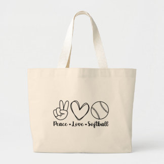 Grand Tote Bag Peace Love Softball
