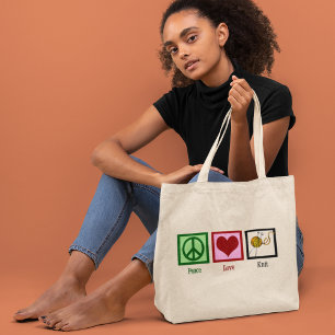 Grand Tote Bag Peace Love & Tricot