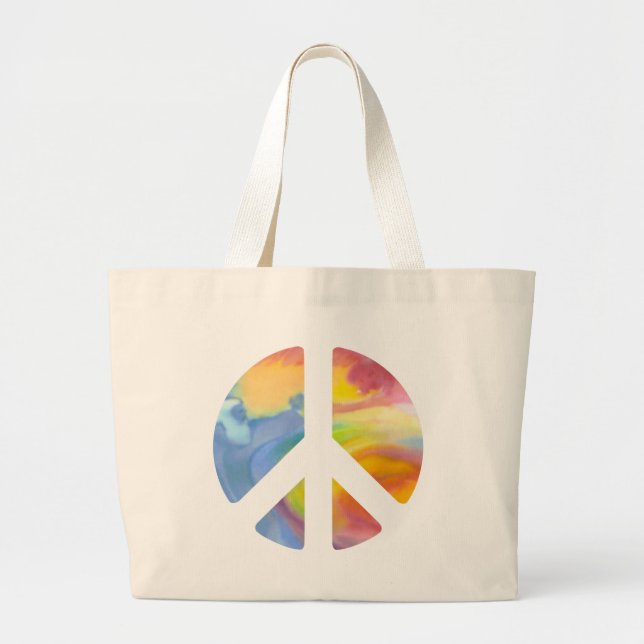 Grand Tote Bag Peace Sign Pastel (Devant)