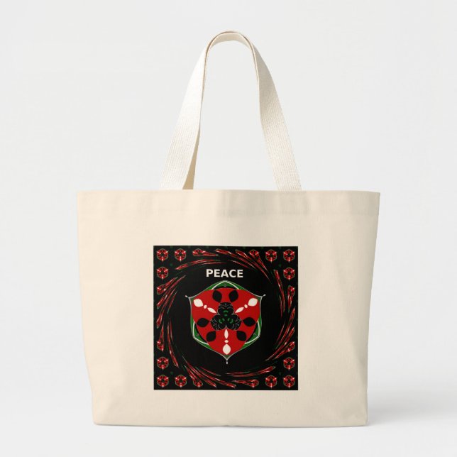 Grand Tote Bag "Peace : with Shield Emblem" (Devant)
