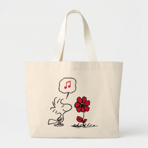 Grand Tote Bag PEANUTS   Motif rouge et noir