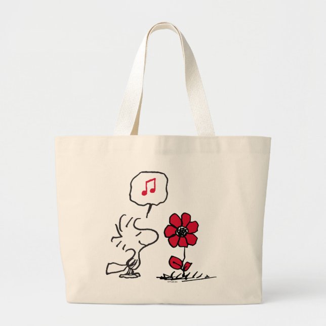 Grand Tote Bag PEANUTS | Motif rouge et noir (Devant)