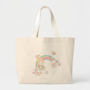 Grand Tote Bag PEBBLES™ Arc-en-ciel et nuages de fleurs