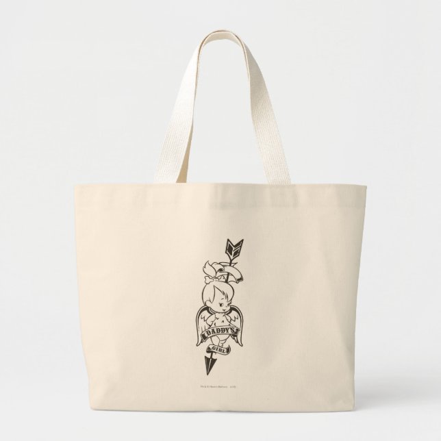Grand Tote Bag PEBBLES™ Daddy's Girl B&W (Devant)