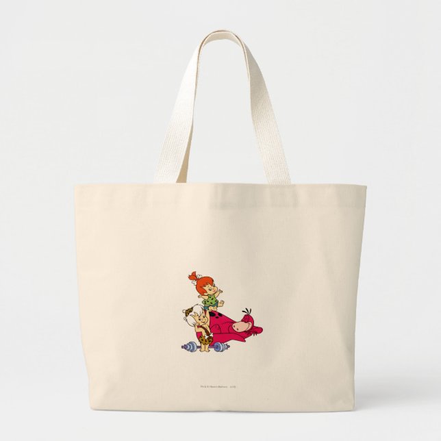 Grand Tote Bag PEBBLES™ et Bam Bam et Dino Playtime (Devant)