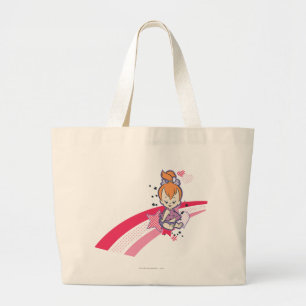 Grand Tote Bag PEBBLES™ sur l'arc-en-ciel rose