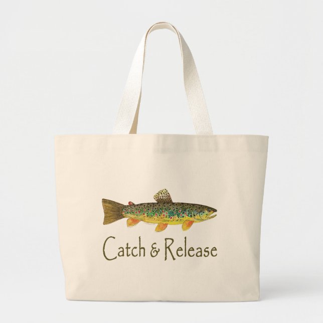 Grand Tote Bag Pêche à la capture et au rejet (Devant)