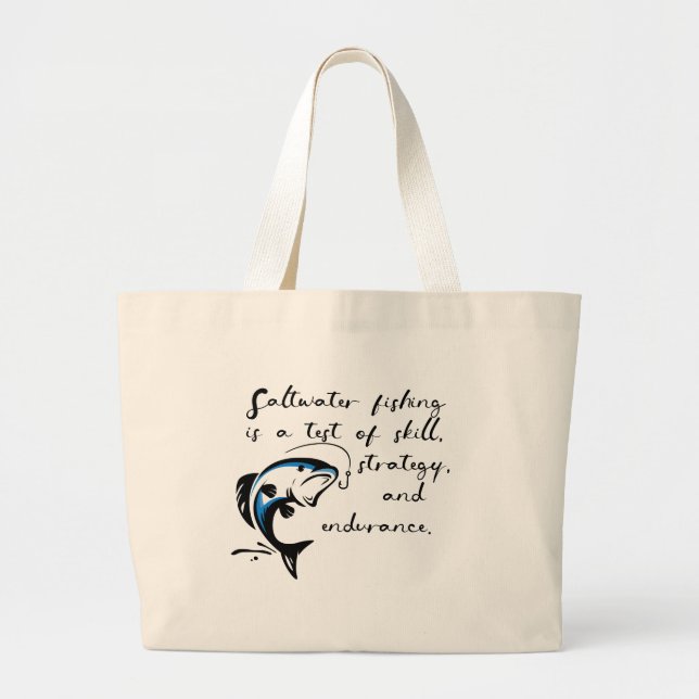 Grand Tote Bag Pêche à l'eau salée. (Devant)