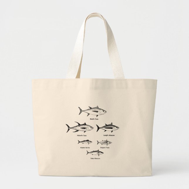 Grand Tote Bag Pêche côtière éloignée - logo de thon (Devant)