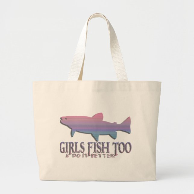 GRAND TOTE BAG PÊCHE DE TRUITE DE FILLE (Devant)