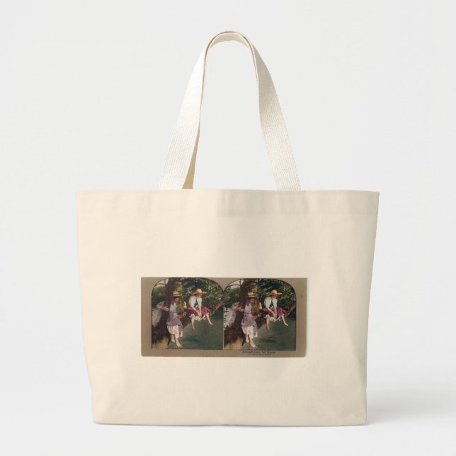 Grand Tote Bag Pêche vintage (Devant)