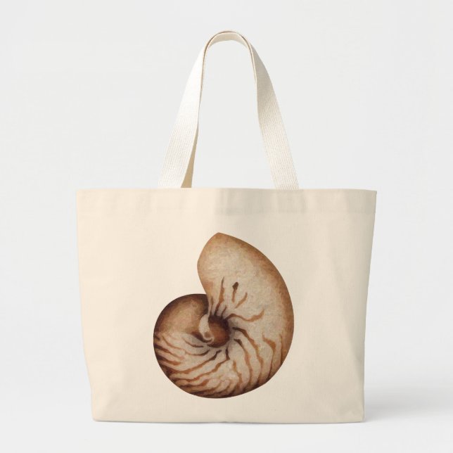 Grand Tote Bag Peinture à l'huile de Nautilis (Devant)