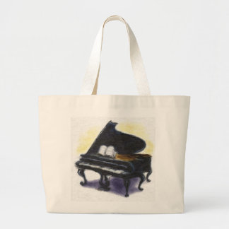 Grand Tote Bag Peinture à l'huile : Mon piano