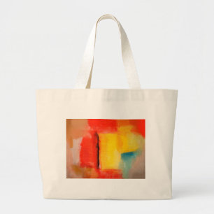 Grand Tote Bag Peinture Abstraite rouge moderne