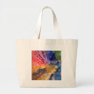 Grand Tote Bag Peinture colorée de la palette du peintre artiste