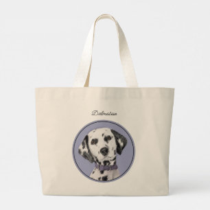 Grand Tote Bag Peinture Dalmatienne Spotted Jote Original Chien A