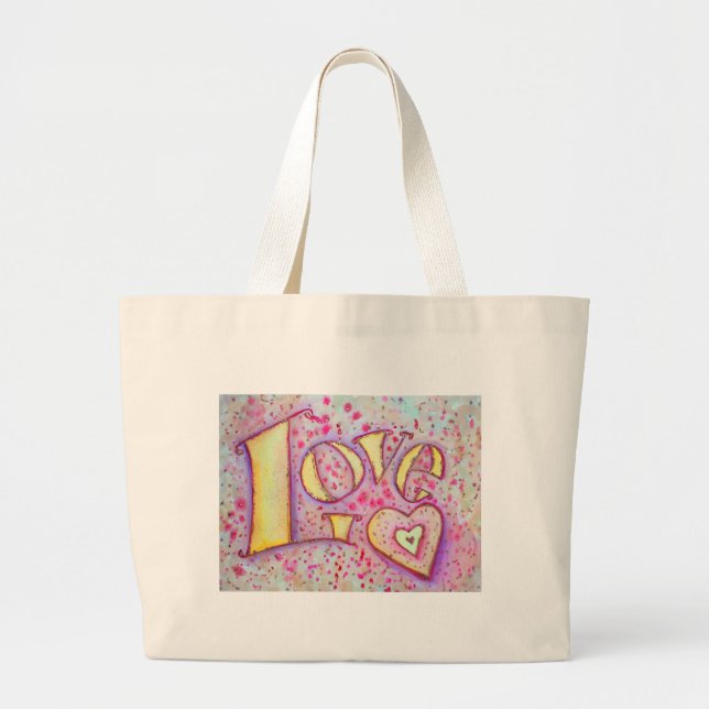 Grand Tote Bag Peinture d'amour (Devant)