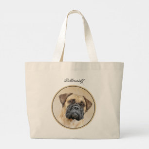Grand Tote Bag Peinture de Bullmastiff Faon Rouge Sable Chien Mig